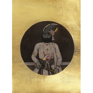 Shamsuddin Tanwri, 21 x 29 Inch, Graphite Gold and Silver Leaf on Paper, Figurative Painting, AC-SUT-055
